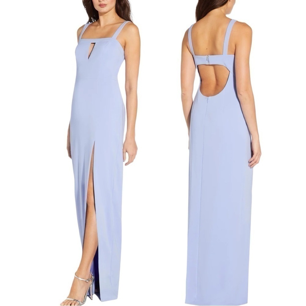 NWT AIDAN BY AIDAN MATTOX Cutout Column Gown Wisteria Size 10